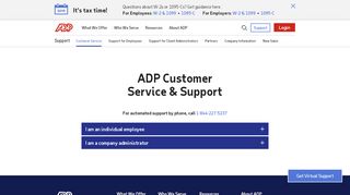 
                            5. Customer Service | Contact Us - ADP
