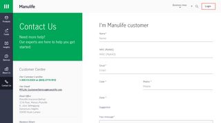 
                            3. Customer Service - Contact Us - Manulife