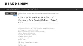 
                            7. Customer Service Executive For HSBC Electronic Data Service ...
