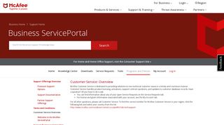 
                            4. Customer Service - McAfee support