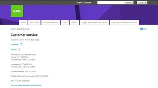 
                            7. Customer service | SEB