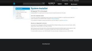 
                            8. Customer Service : System Installer - DirecTV