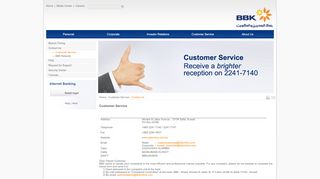 
                            5. Customer Service - Welcome to BBK