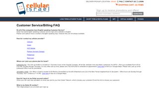 
                            7. Customer Service/Billing FAQ - Cellular Israel