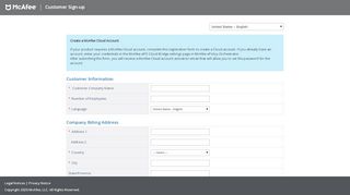 
                            8. Customer Sign-up - McAfee