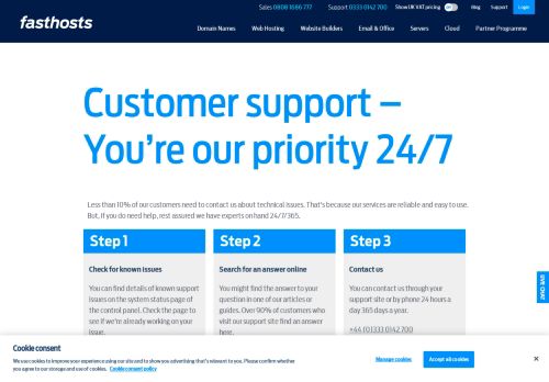 
                            4. Customer support – You're our priority 24/7 | Fasthosts