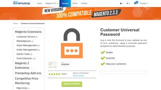 
                            12. Customer Universal Password for Magento - Extension Boost my Shop