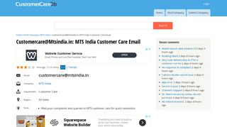 
                            12. customercare@mtsindia.in: MTS India Customer Care Email ...