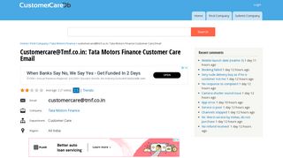 
                            7. customercare@tmf.co.in: Tata Motors Finance Customer Care Email ...