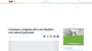 
                            11. Customers complain after cars disabled over missed payments | Stuff ...