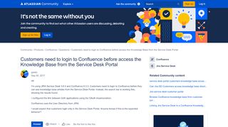 
                            3. Customers need to login to Confluence before access the Knowledge ...