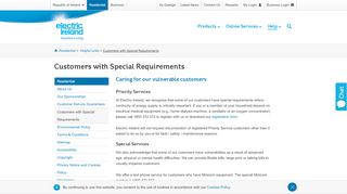 
                            6. Customers with special requirements | Electric Ireland