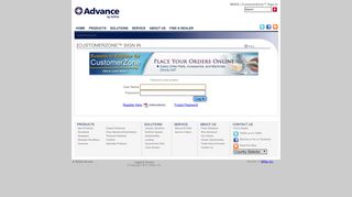 
                            11. CustomerZone™ Sign In - Advance U.S.