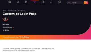 
                            9. Customize Login Page | CSS-Tricks