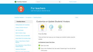 
                            6. Customize or Update Students' Avatars – ClassDojo Helpdesk