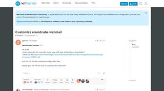 
                            1. Customize roundcube webmail - Support - NethServer Community