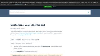 
                            4. Customize your dashboard - HubSpot Support