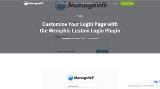
                            4. Customize Your Login Page with the Memphis Custom ... - ManageWP