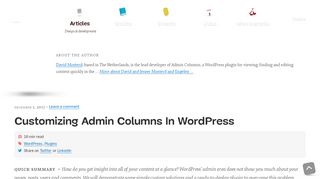 
                            7. Customizing Admin Columns In WordPress — Smashing Magazine