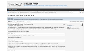 
                            3. Customizing login page title and meta - Synology Forum
