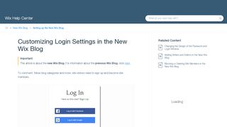 
                            12. Customizing Login Settings in the New Wix Blog | Help Center | Wix.com