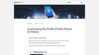 
                            10. Customizing my profile (Profile Picture & Videos) – Shazam Help