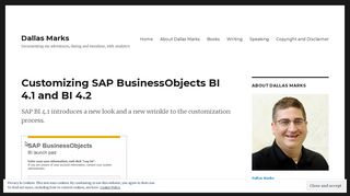 
                            6. Customizing SAP BusinessObjects BI 4.1 and BI 4.2 – Dallas Marks