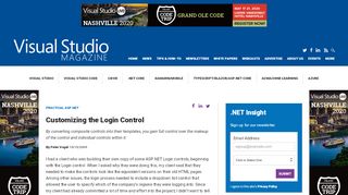 
                            9. Customizing the Login Control - Visual Studio Magazine