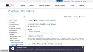 
                            5. Customizing the OneClick Login Dialog - CA Spectrum - 10.2 to 10.2.3 ...