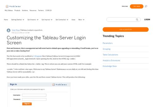 
                            9. Customizing the Tableau Server Login Screen |Tableau Community Forums