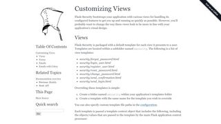 
                            1. Customizing Views — Flask-Security 3.0.0 ... - PythonHosted.org