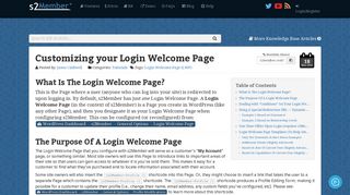 
                            1. Customizing your Login Welcome Page | s2Member®