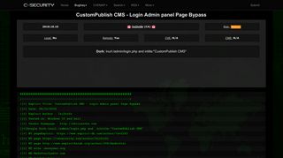 
                            8. CustomPublish CMS - Login Admin panel Page Bypass ...