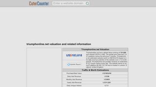 
                            13. CuterCounter: Triumphonline.net valuation and related information