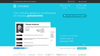 
                            9. CV Maker: Crie Currículos profissionais online gratuitamente - Criador ...