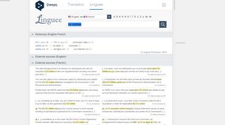 
                            7. cv online - French translation – Linguee