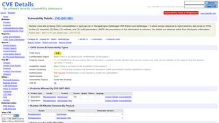 
                            12. CVE-2007-5891 : Multiple cross-site scripting (XSS) vulnerabilities in ...