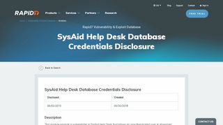 
                            13. CVE-2015-2996 SysAid Help Desk Database Credentials Disclosure ...