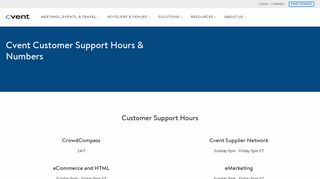 
                            7. Cvent Customer Support Hours & Numbers | Cvent