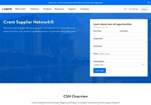 
                            6. Cvent Supplier Network Overview | Hospitality Cloud | Cvent