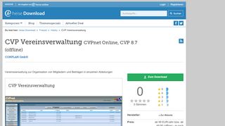 
                            10. CVP Vereinsverwaltung | heise Download