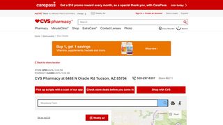 
                            12. CVS pharmacy 6488 N Oracle Rd, Tucson, AZ 85704