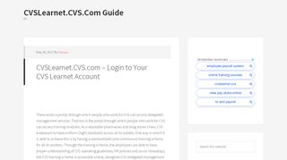 
                            2. CVSLearnet.CVS.com – Login to Your CVS Learnet Account