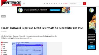 
                            8. CW-TV: Password Depot von Acebit liefert Safe für Kennwörter und ...