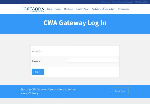 
                            13. CWA Gateway Log In - CardWorks AcquiringCardWorks Acquiring