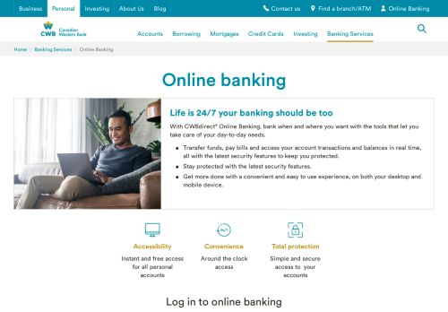 
                            2. CWB online banking - Canadian Western Bank
