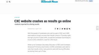 
                            8. CXC website crashes as results go online – Stabroek News