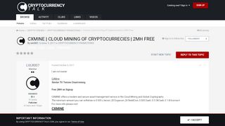 
                            4. Cxmine | Cloud mining of Cryptocurrecies | 2MH Free - PROMOTIONS ...