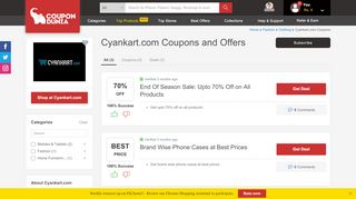 
                            6. Cyankart.com Coupons & Offers, February 2019 Promo Codes