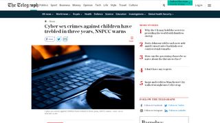 
                            11. Cyber sex crimes against children have trebled in three years, NSPCC ...